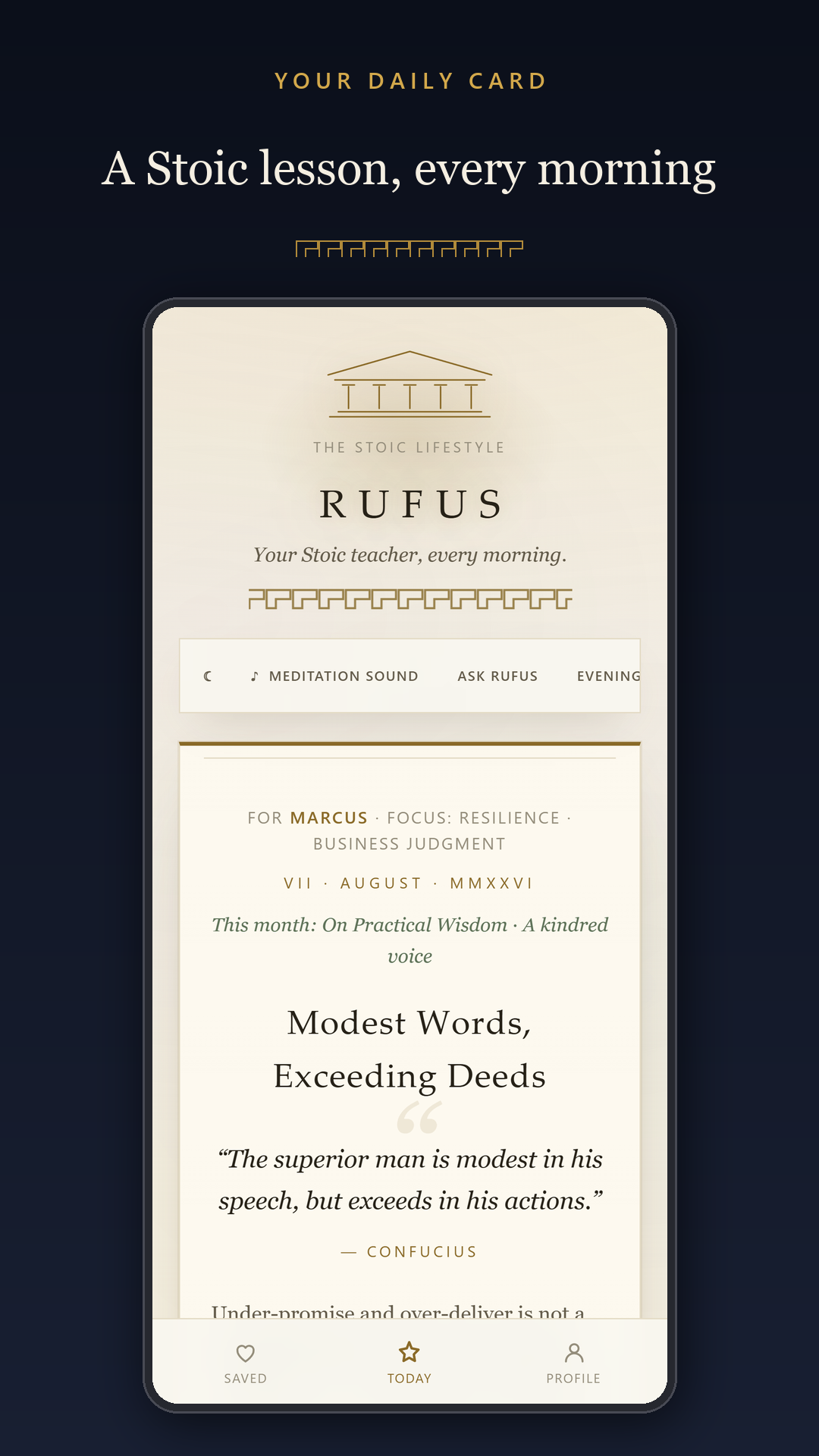 Rufus daily card on a phone